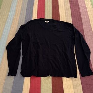 Black V Neck Lightweight Sweater